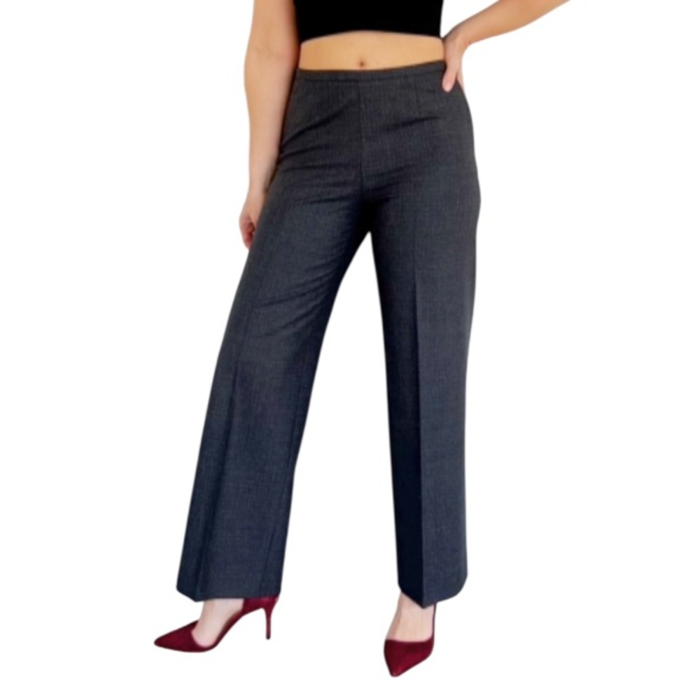 Piazza Sempione Amandine gray wool blend wide leg  trousers size 40